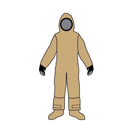Kappler DuraChem 500 NFPA 1990 1994 Vapor Non Encapsulating Suit Coverall, Khaki, L/XL D5H458KHLGXL94